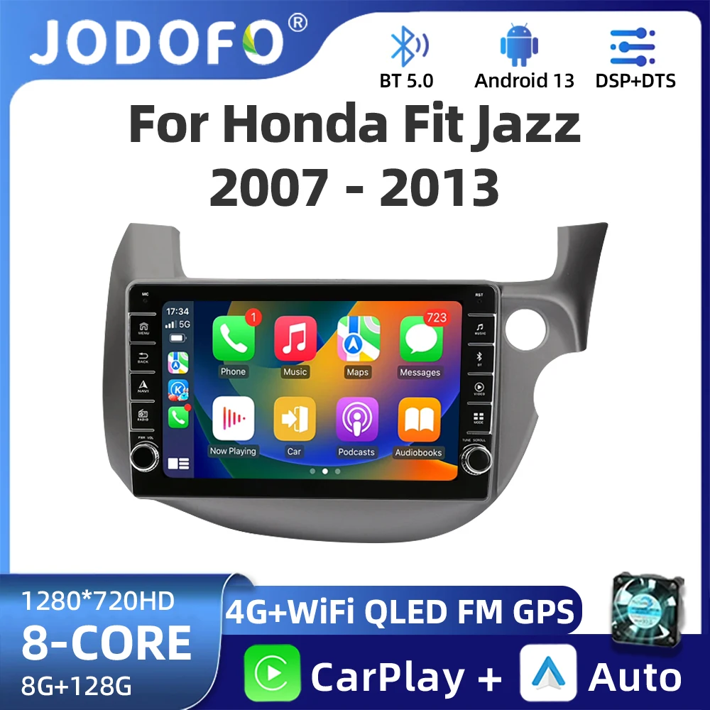 

2DIN Android 13 4G Carplay DSP Car Radio For HONDA FIT JAZZ 2007-2013 Car Multimedia Video Player Navigation GPS NO 2Din DVD