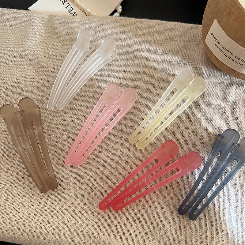 5PCS Frosted Duckbill Clip Colorful Fix Hair Hairpins Fashion Bangs Clip Hairdressing Hairpins Barrettes Headwear Accessories