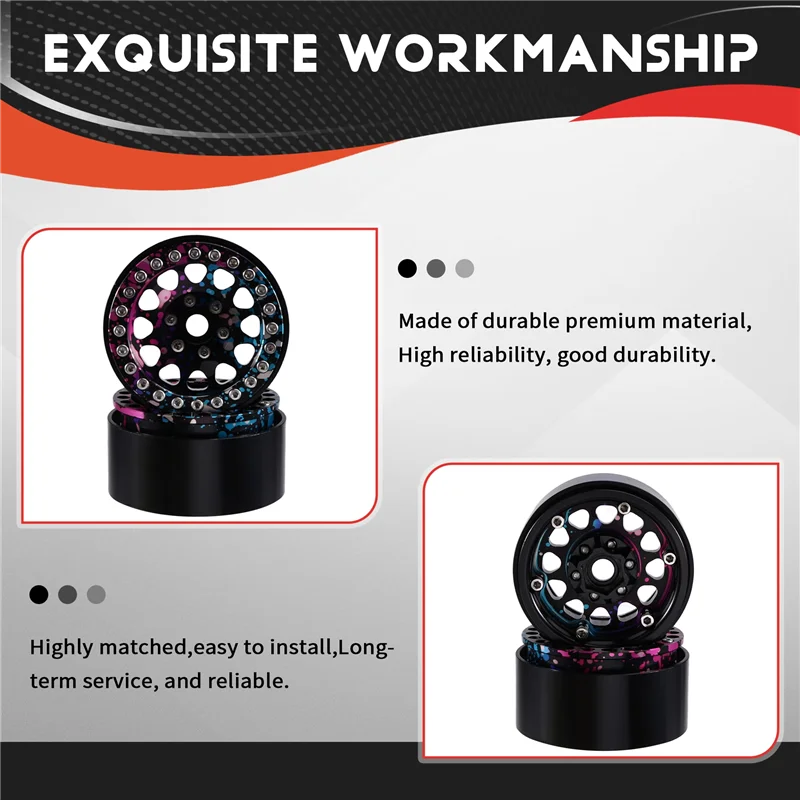 

B05C-1.9Inch Beadlock Wheel Rim Rim Hub For 1/10 TRX4 SCX10 Wheel Rim For 1/10 TRX4 SCX10