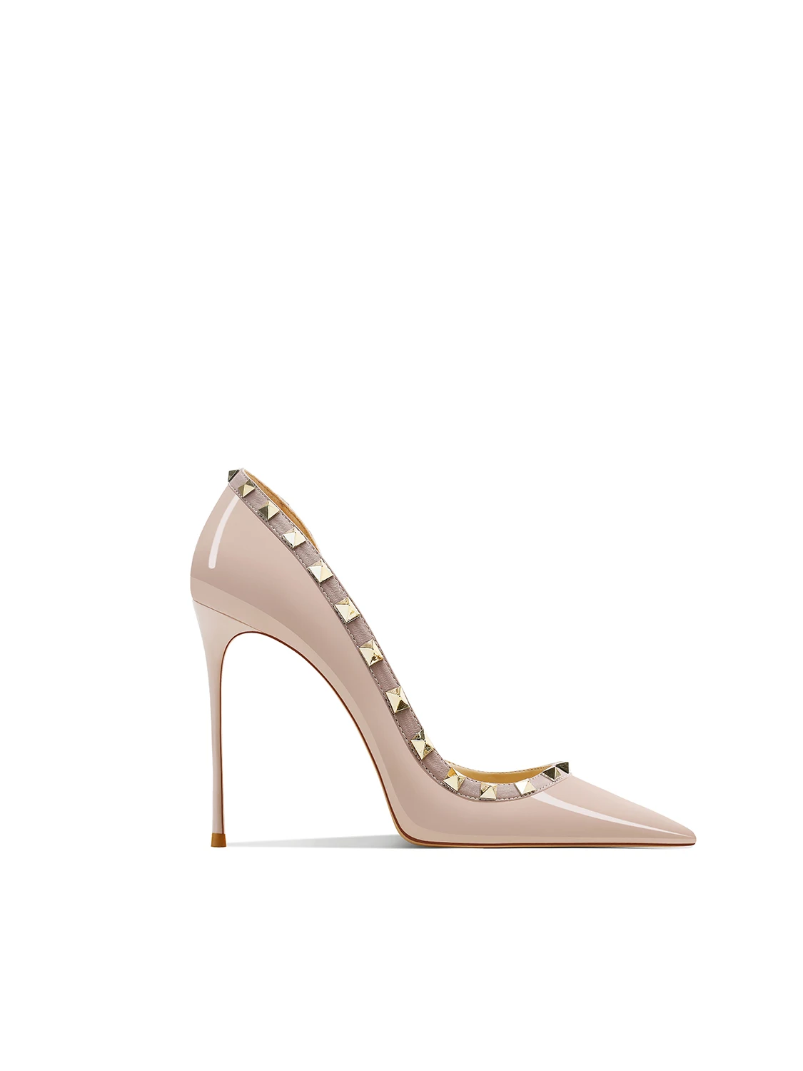 2025 primavera rebites de couro nu apontou salto extra fino super raso salto alto único sapatos crianças não moer seus pés