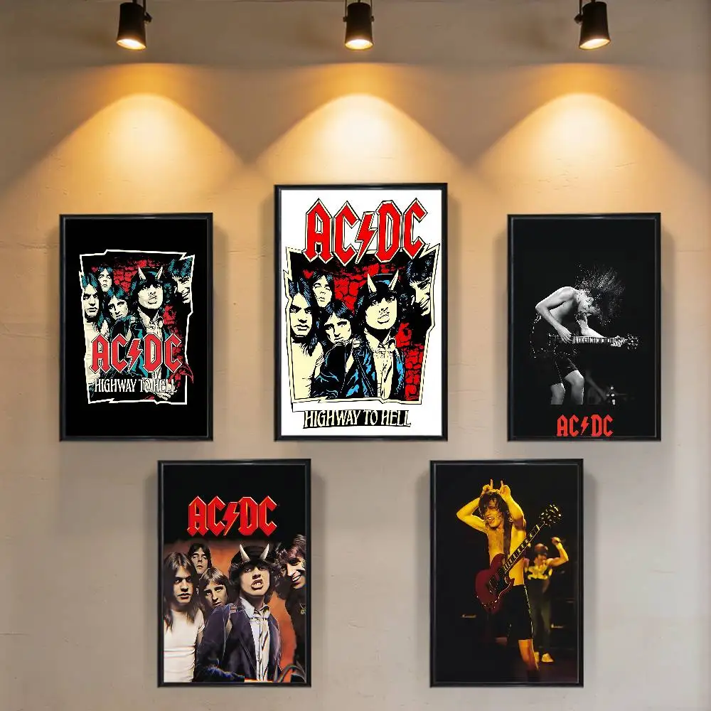 

hottest Band AC-DC Rock Poster Prints Wall Art Picture Painting Gift Living Room Restaurant Bar Large Dec Sticker