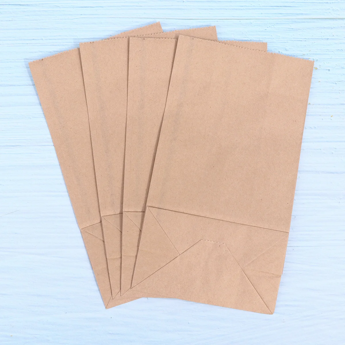 100 Buah Kantong Kemasan Makanan Kertas Kraft dengan Dasar Persegi, Tas Kemasan Aman untuk Dibawa Pulang untuk Kue, Biskuit, Makanan Goreng dan Panggang