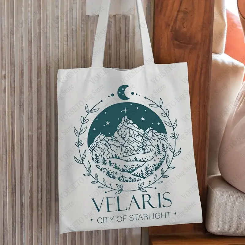 Velaris City of Starlight Pattern Tote Bag Court of Dreams Tote Shoping Bags A Court of Thorns and Roses Merch Book Bag