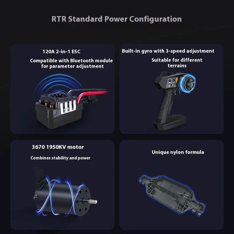 Pdracing 1:8 Tyrant T8 Off Road Field Truck Carro de controle remoto elétrico sem escova 4wd modelo de brinquedo 80 km/h 3670 1950kv quatro engrenagens