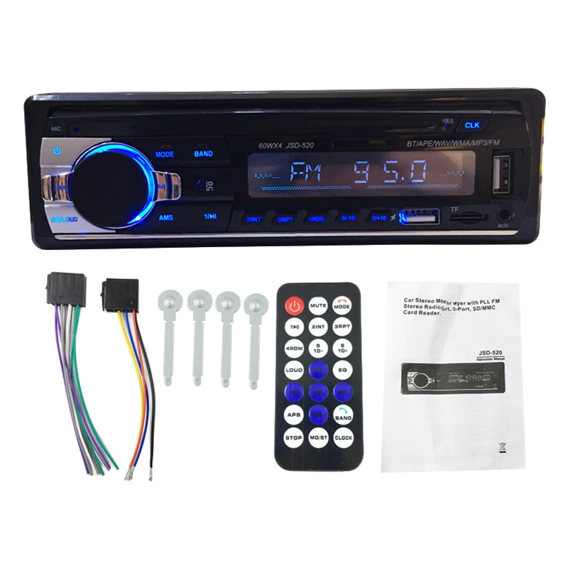 

Car Radio Stereo Player Digital Bluetooth Car MP3 Player 60Wx4 FM Radio Stereo Audio Music-USB/SD with in Dash AUX