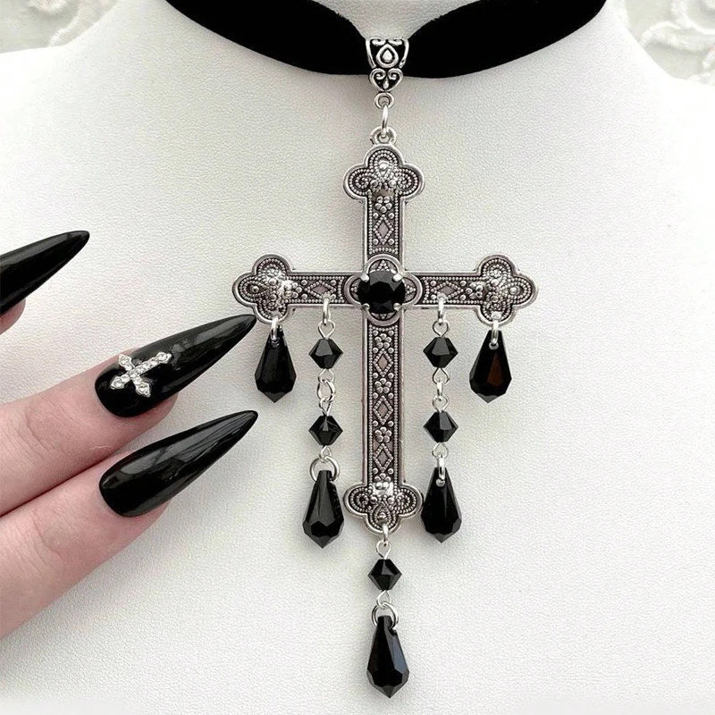 Halloween Retro Gothic Dark Style Tassel Necklace Suitable For Women's Daily Holiday Parties Wearing Fashionable Necklace