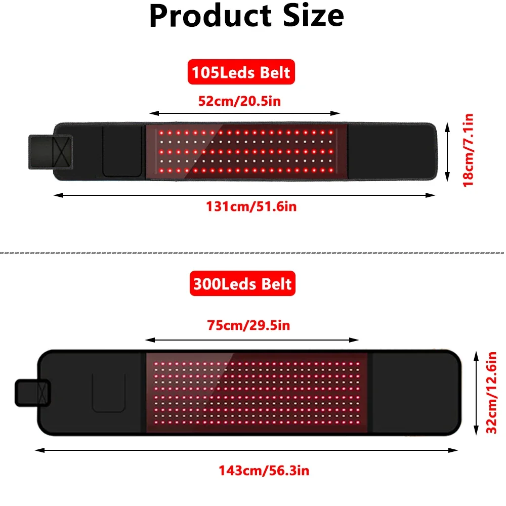 สีแดงและเข็มขัดอินฟราเรด 660nm & 850nm Wearable Wrap Pad LED อุปกรณ์ความงามสําหรับใบหน้าเอวกลับขาไหล่กล้ามเนื้อ