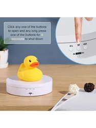Electric 360 Degree Rotating Display Stand 3Speed ​​Mirror Turntable Jewelry Stand Battery/USB Power Supply,Photography Shooting