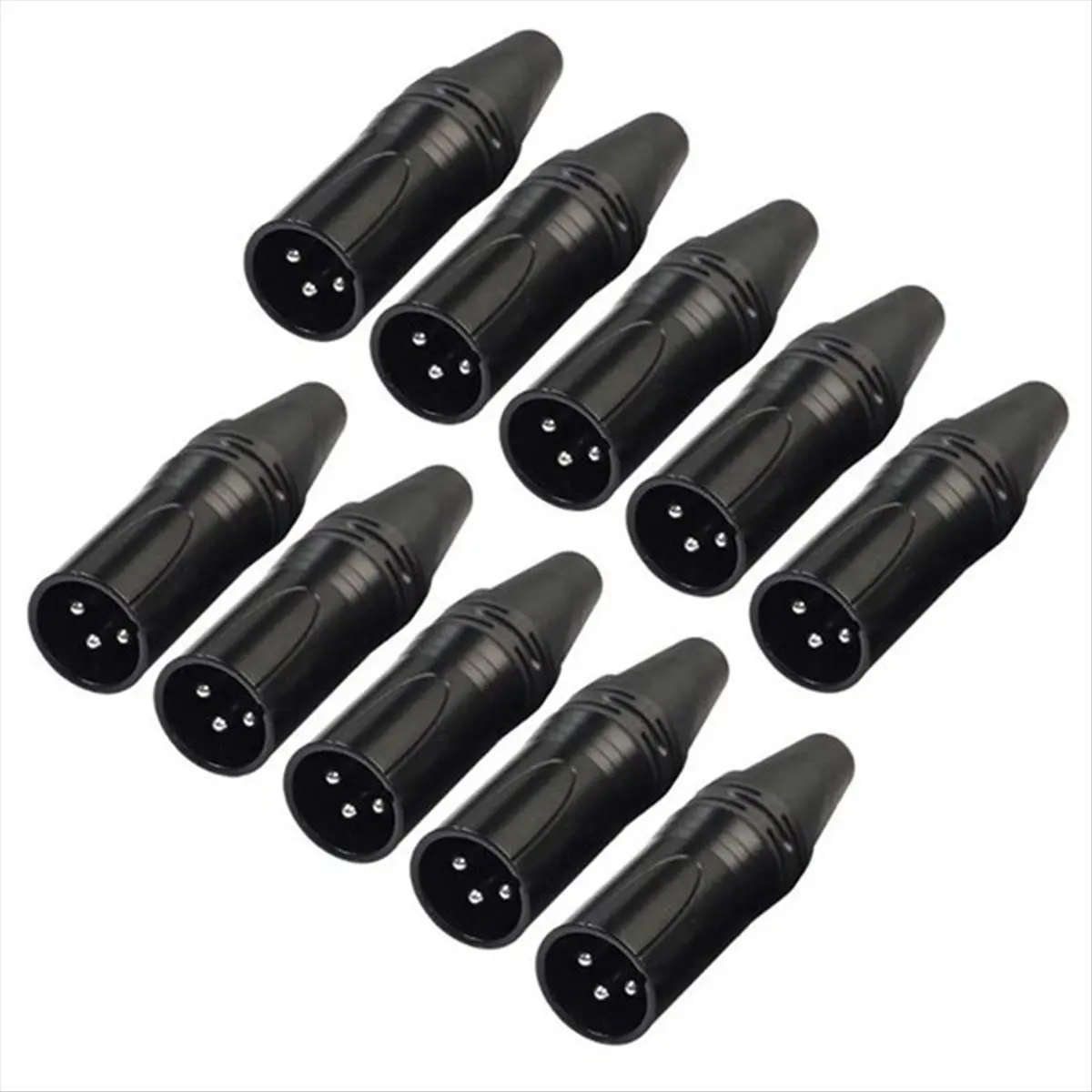 A14M 10pcs DIY 3Pin XLR Adapter Socket XLR Aviation Connector Welding Head Microphone Cable Connector(Male)