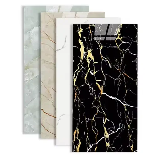2026 Modern  Crystal Board  PVC UV Marble Sheet High Gloss Waterproof Flexible Wall Panel for Bathroom Shower Indoor Wall Decorp