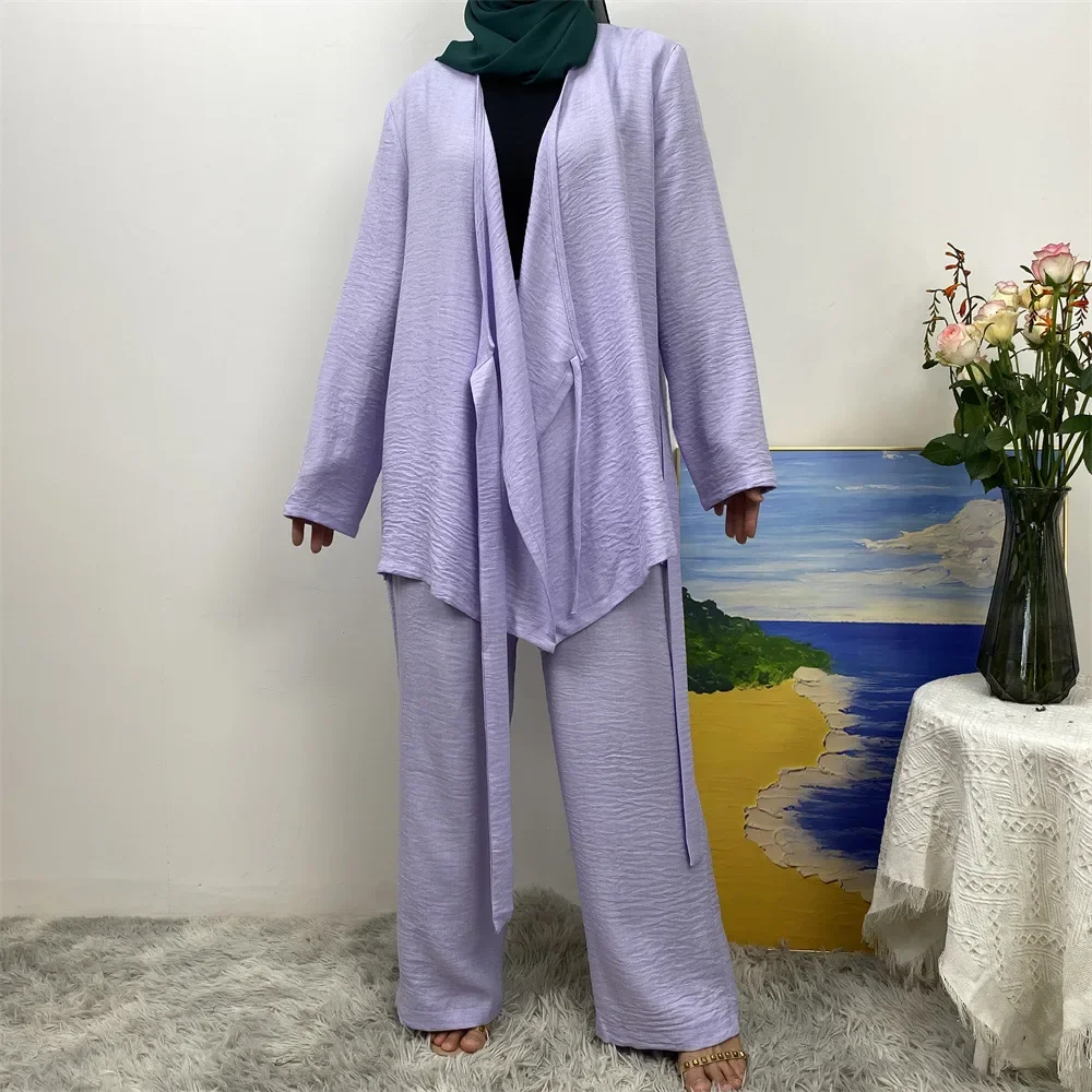 

Простые широкие брюки и модная женская одежда, блузка с длинными рукавами, топ, комплект одежды из 2 предметов