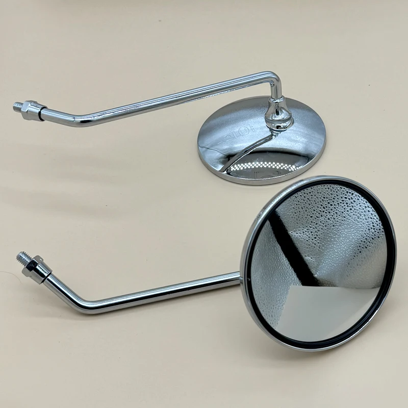 1 Pair 8mm Round Motorcycle Mirror Motorbike Side Mirrors Rearview Mirror For ATV E-Bike Electrombile Scooter Moped