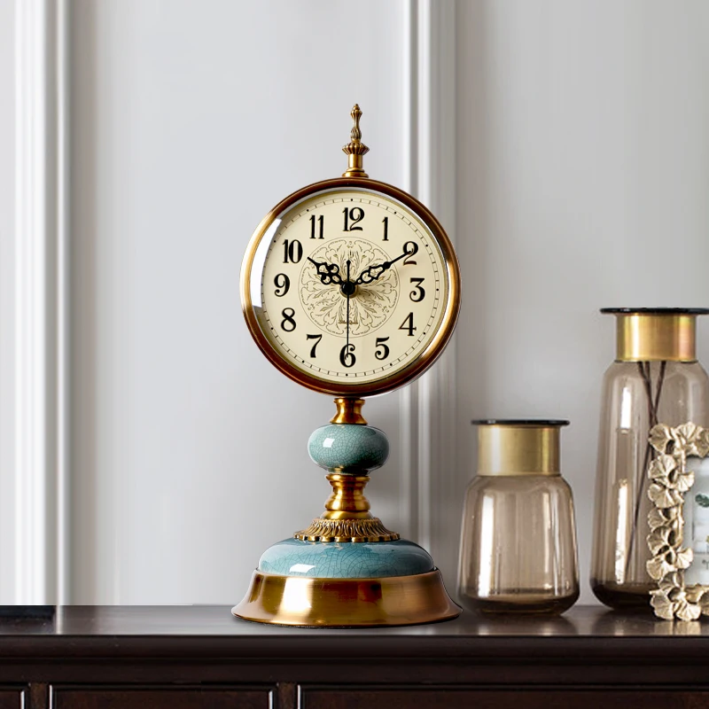 

European retro desk living room home desktop clock ornament