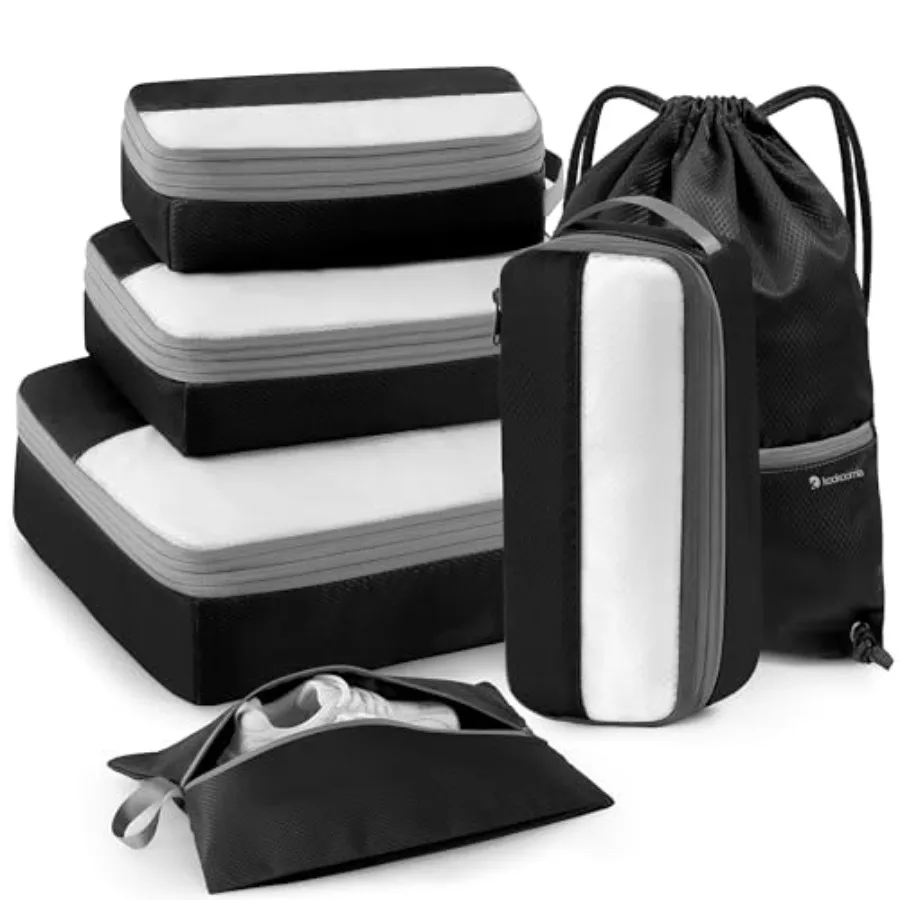 

6 Set Compression Packing Cubes for Travel Lightweight and Space-Saving Luggage Organizer Bags Sturdy Travel Essentials for Sui
