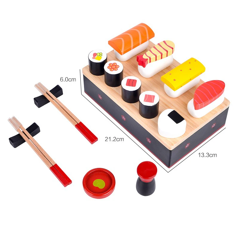 Cocina en miniatura para niños, simulación de comida, Sushi, juego de madera 3D, juego de simulación, juguetes magnéticos para niñas, juego de cocina, regalos