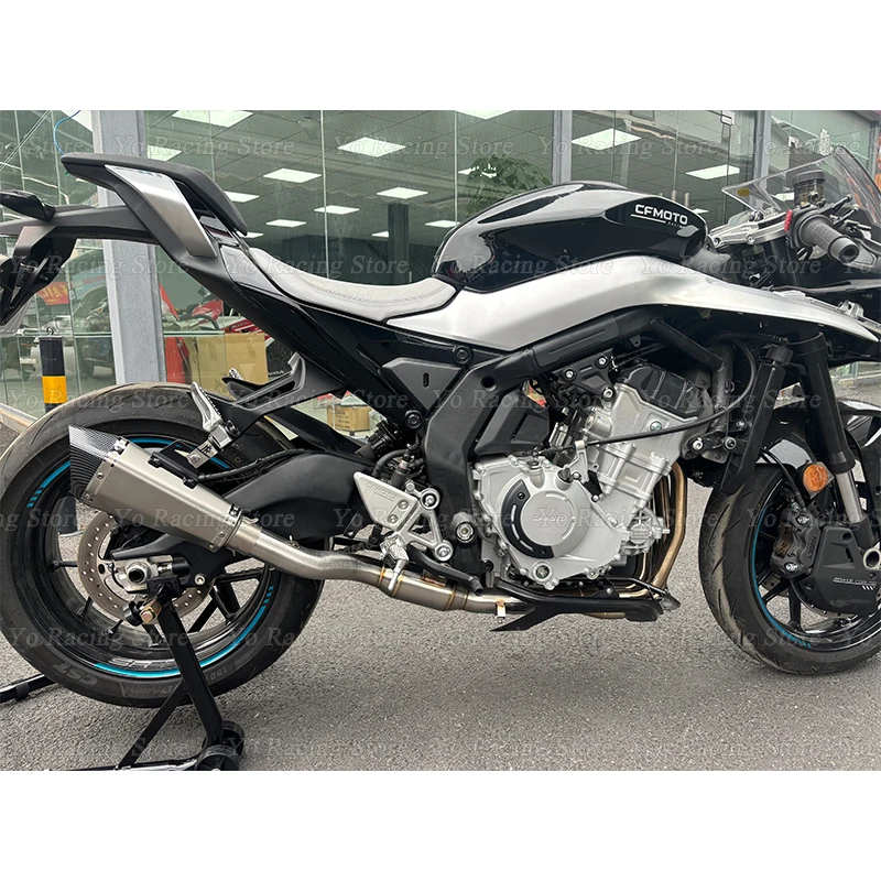 For CFMOTO 675SR CF675SR 675R-R 675 SR-R 675NK 2024 2025 Motorcycle Exhaust System Escape Stainless 51mm Front Link Pipe Muffler