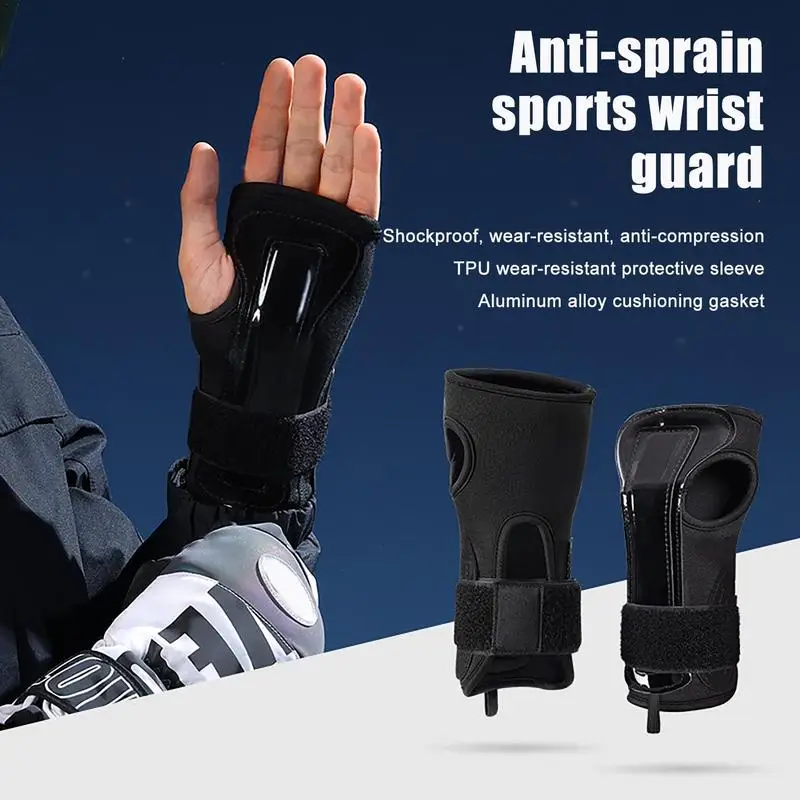 1 pair Wrist Support Band Belt Carpal Tunnel Wrist Brace Sprain Prevention Professional Wrist Protector For Skateboard Snowboard