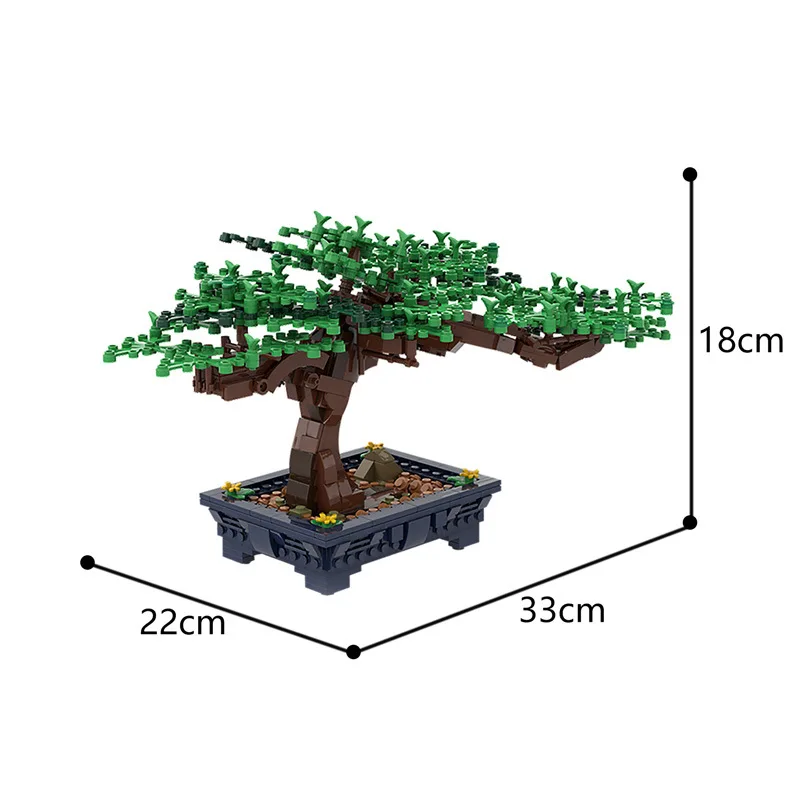 647PCS Potplant Tafelblad Decoratie Bouwstenen MOC Groene Boom Bush Bloem Plant Bonsai Boom Assemblage Model Kid Speelgoed gift