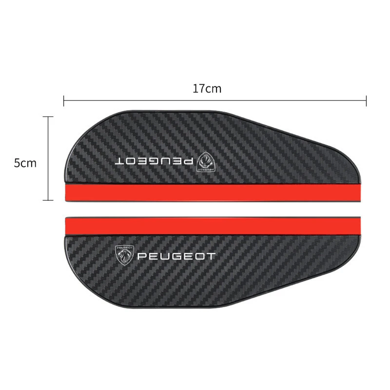 Para Peugeot 208 3008 308 2008 207 107 508 607 106 406 407 307 206 30, pegatinas para espejo retrovisor de coche, ceja protectora contra la lluvia, burlete, 2 unidades