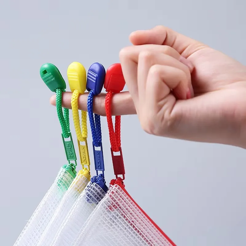 

Trund Sort bags Transparent Stationery sorting bag file grid folder student office Waterproof classification of mesh zipper bag