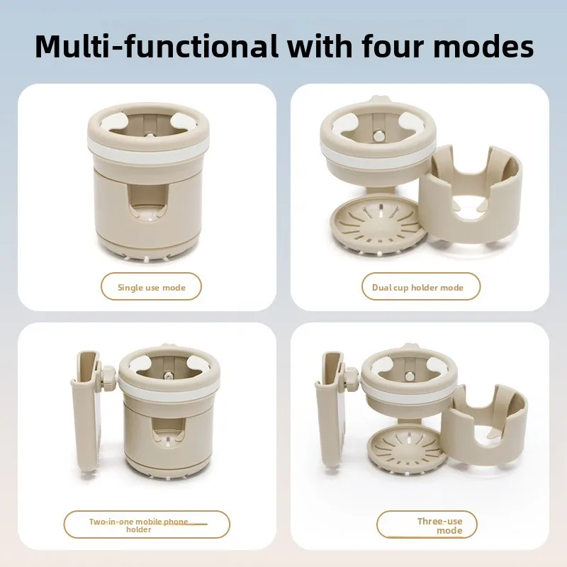 Universal Double Cup Holder for Baby Stroller Walking Artifact Water Bottle Kettle Accessory Cart Baby Walking Stroller Cup Hold view 2