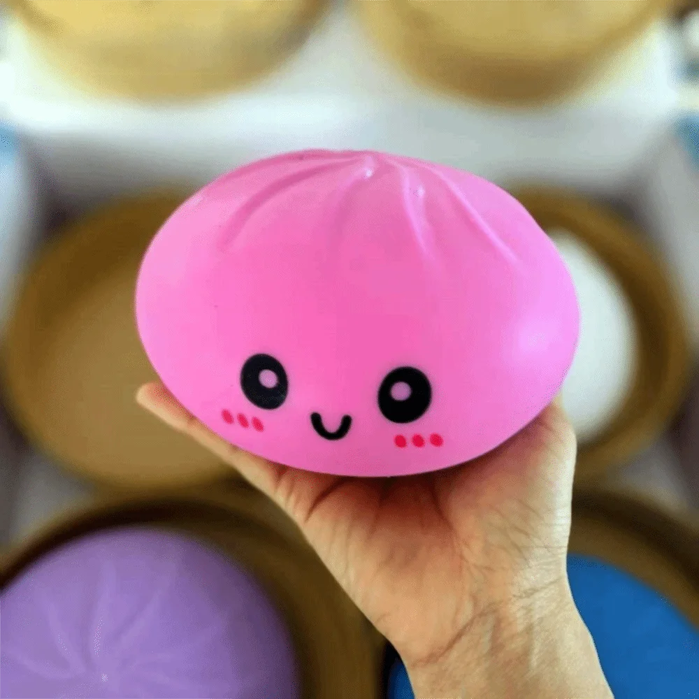 15cm Jumbo Dumpling Squishy With Steamer Realistic Bun Squishy Big Bun Cute Soft Pinch Sensory Fidget Ball Student Prize