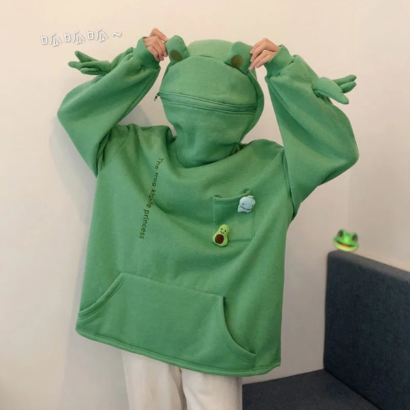 Autumn Winter Long Sleeve Cartoon Loose Pullover Sweatshirt Men Women Hoodie