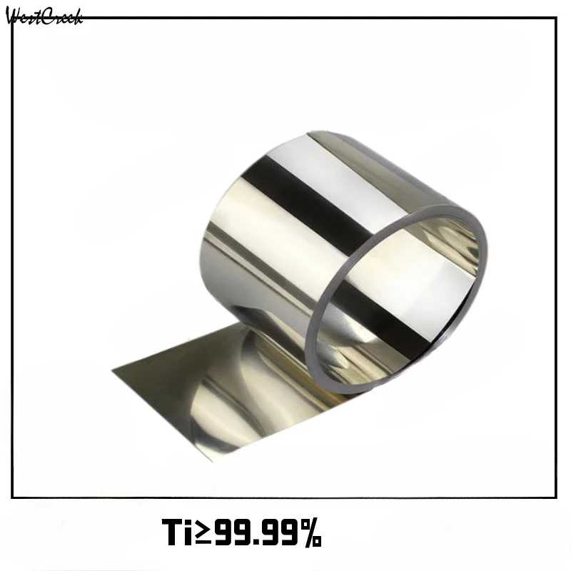 

WESTCREEK 0.01mm 0.02mm 0.03mm thick Grade 1 Pure titanium sheet titanic sheet Ti panel Experimental pure titanium belt strip