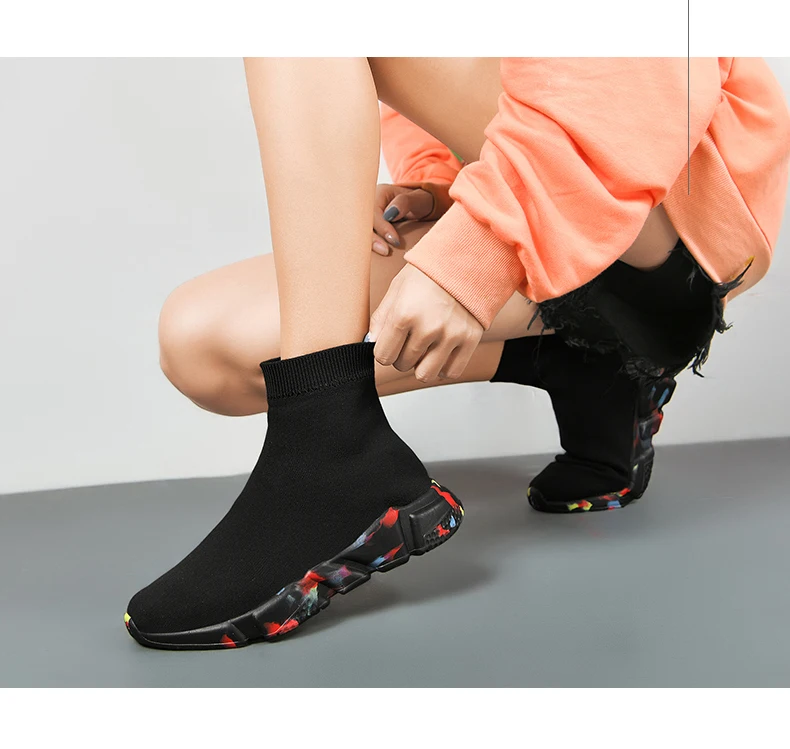 2025, schwarze High-Top-Sneaker für Herren und Damen, klassische Designer-Strick-Freizeit-Sneaker für Herren, modische, bequeme Slip-on-Sportschuhe für Damen – Detail 15