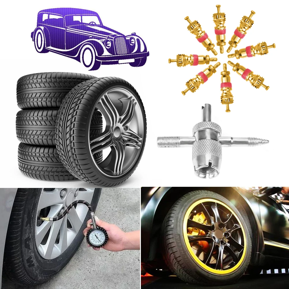 20 stuks ventielkernen met 4-in-1 bandenband ventielverwijderaar reparatiegereedschap