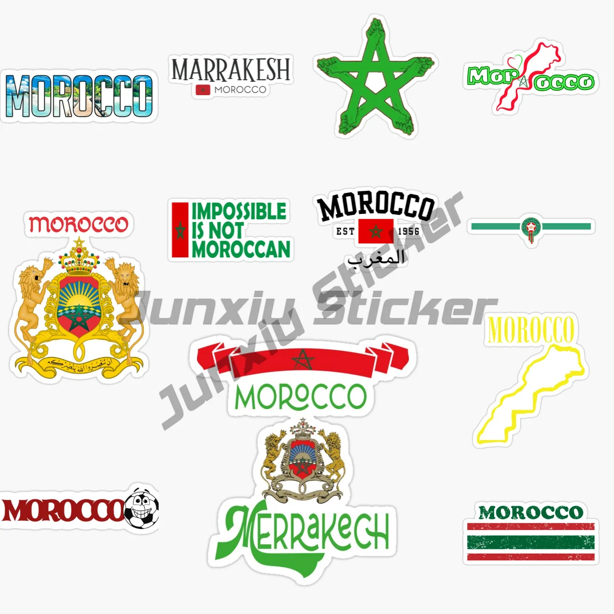 

MOROCCO Flag Map Car Sticker Car Decal Motorcycle Car Accessorie Self-adhesive Reflect Light Decal