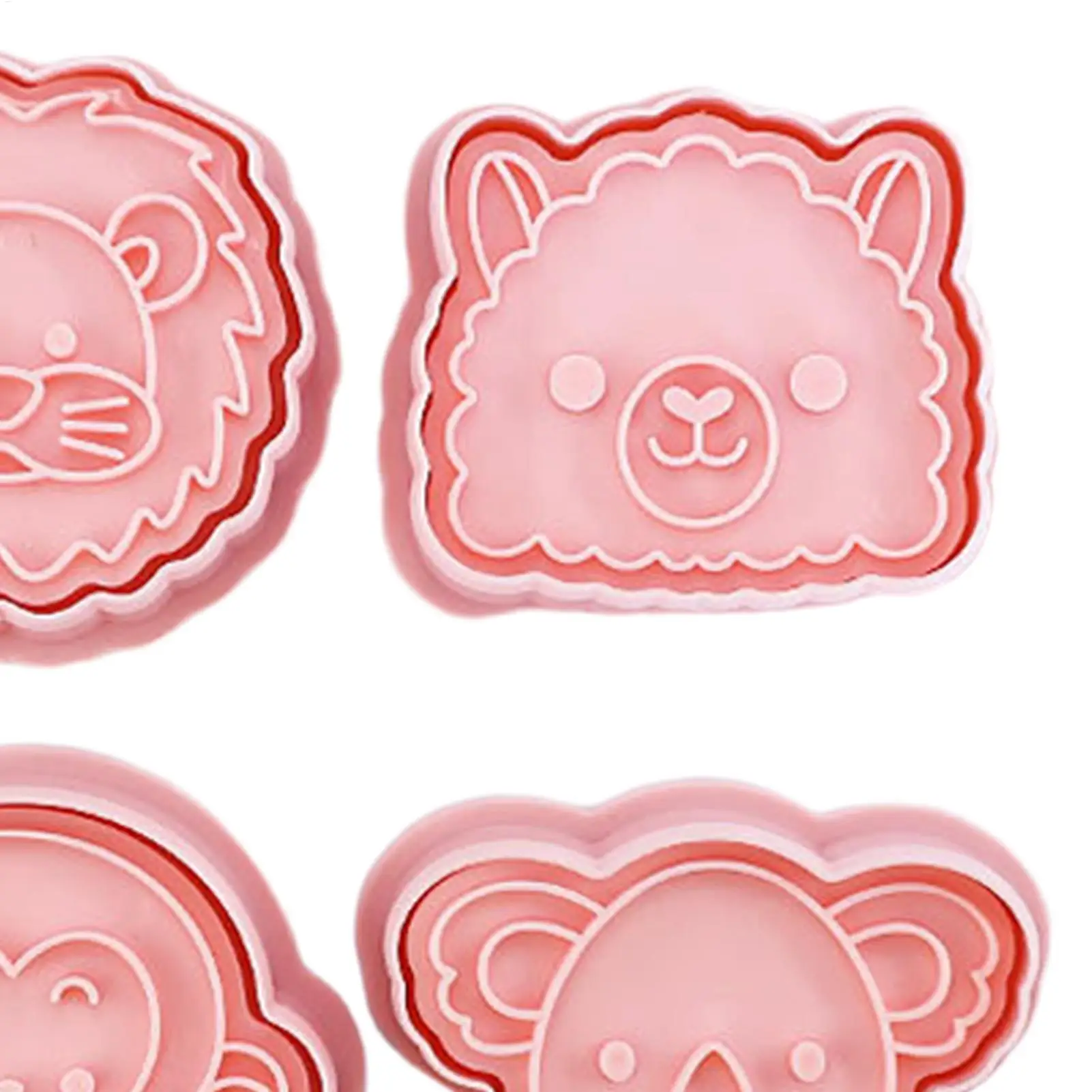 8Pcs 3D Cartoon Animal Cookie Cutters, Cute Raised Pressing Molds for Fondant, Dough, Chocolate & Cheese, Home Baking Mold