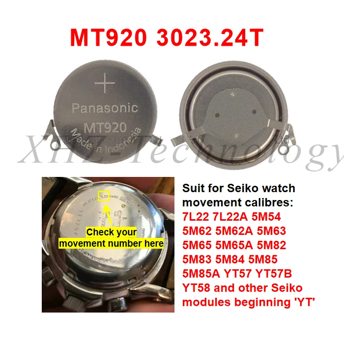 1pcs/lot MT920 3023.24T Rechargeable Battery Capacitor for Seiko kinetic Watch