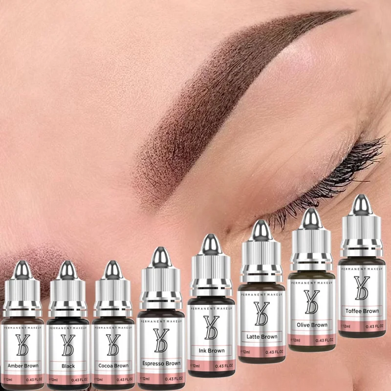 YD REACH Certified Powder Liquid Pigment Professional Permanent Makeup Tattoo Ink for Hairstroke Scalp Brow Lipstick Effect 12ML