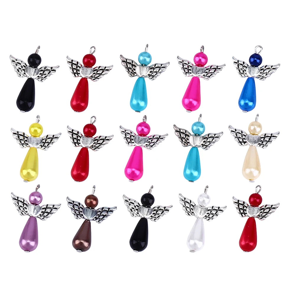 

15 Pcs Accessories Alloy Pendant Jewelry Bride Charms for Bracelet Making Plastic Guardian Wing