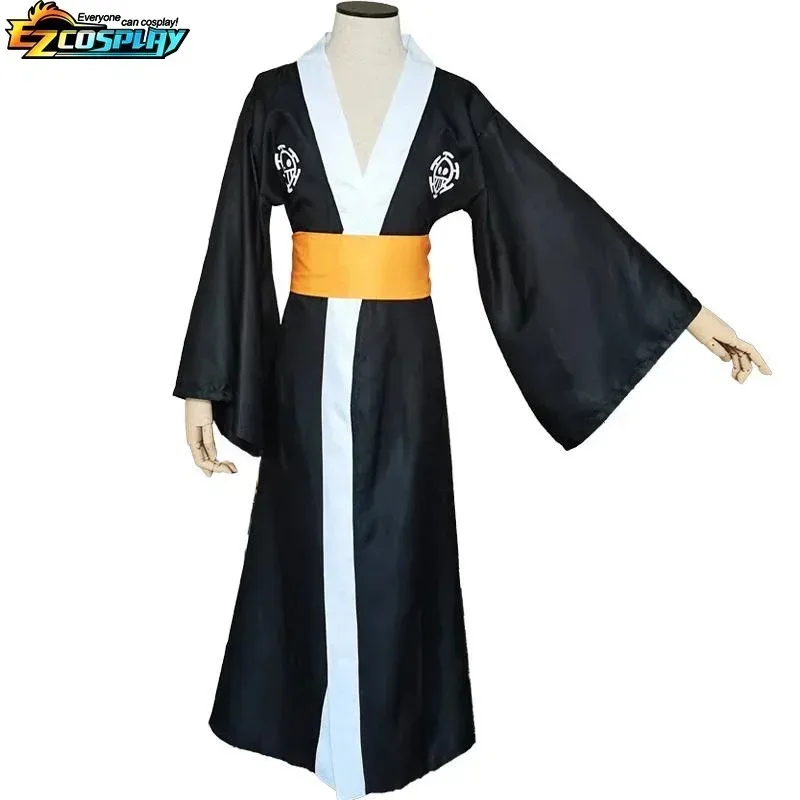 Trafalgar Law Cosplay Costume Anime One Piece Wano Country Law Kimono Uniform Full Set Halloween Carnival Party Suit Man