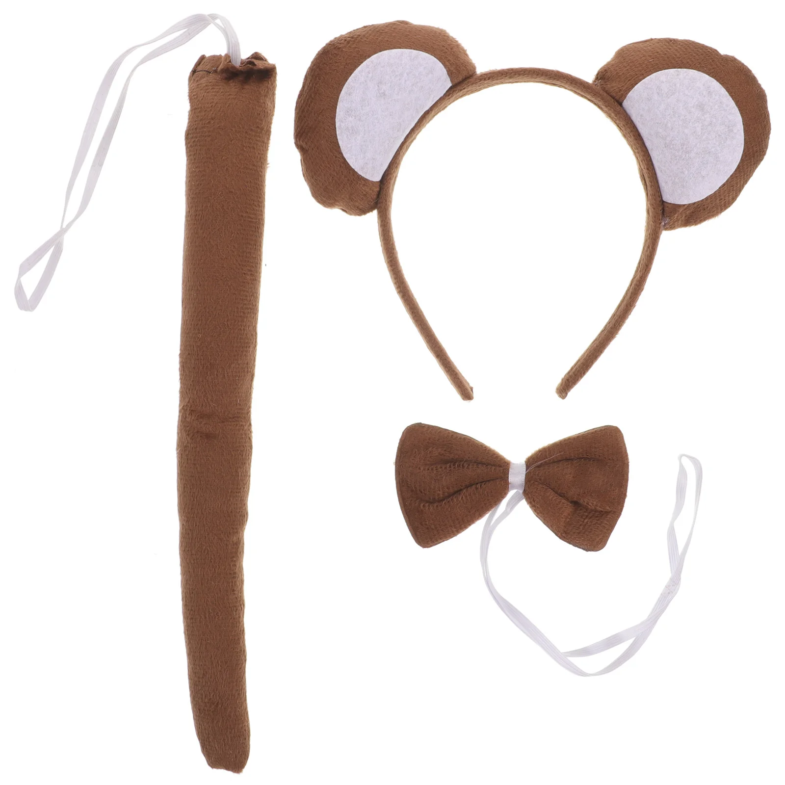 3 Pcs/set Party Dress Kids Bow Tie Costume Props Fun Monkey Tail Toys for Rabbits Animal Baby Child