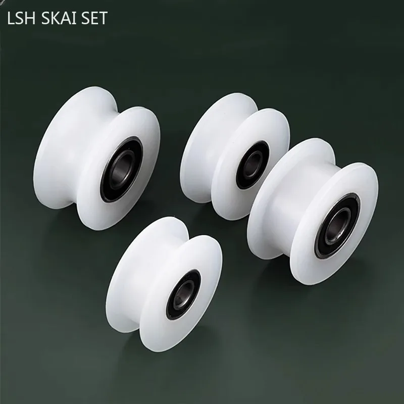 1Pc V/H Type Grooved Nylon Bearing Roller Door and Window Pulley Sliding Door Nylon Wheel Mechanical Custom Pulley Hardware Tool