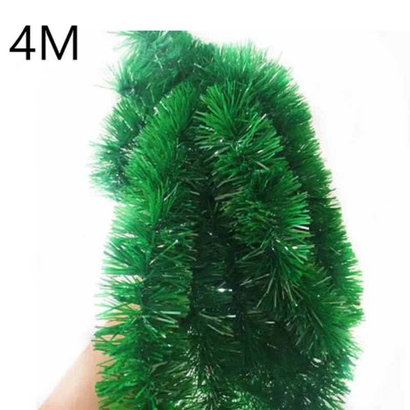 2M 4M Green Grass Garland Christmas Party Decoration Bar Tops Ribbon Garland Christmas Tree Cane Tinsel for Xmas Party Supplies