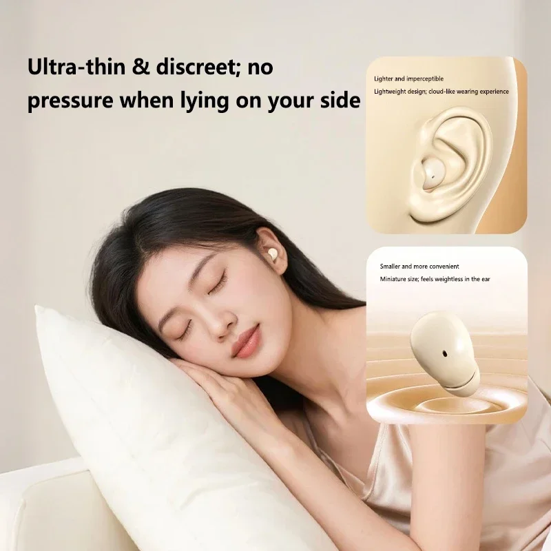 Lenovo Wireless Bluetooth Earbuds High-Quality In-Ear Earbuds Long Battery Life for Sleep Rotating Slider Design Universal Fit