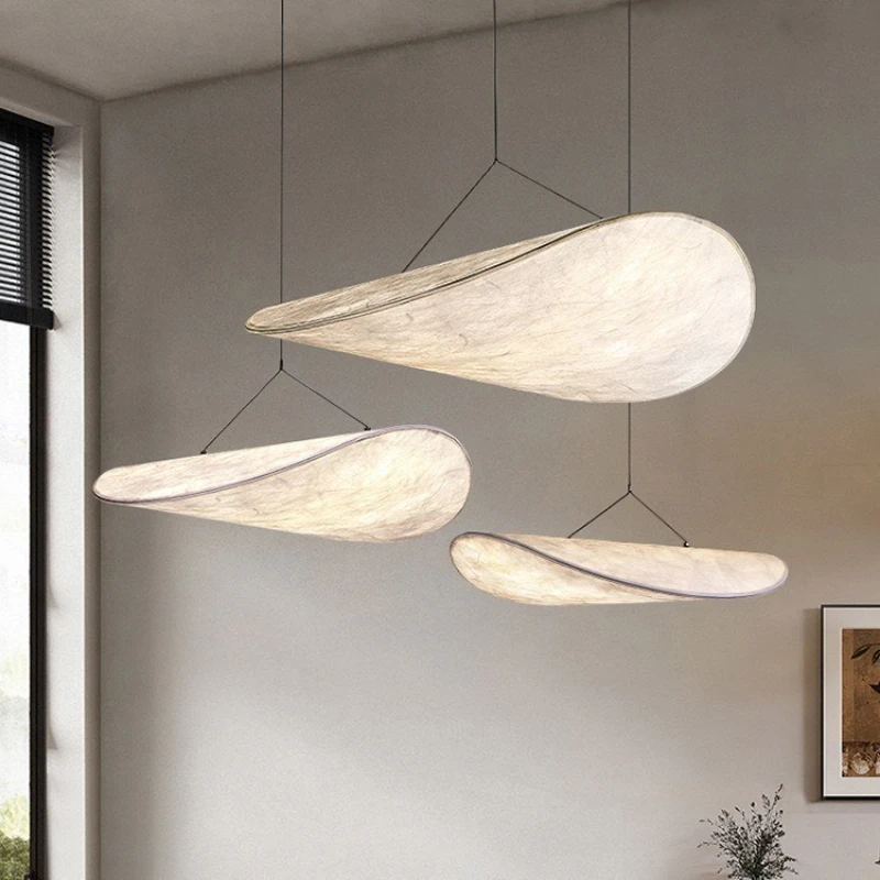 

Italian Minimalist Wabi Sabi Style Silk Leaf Pendant Light Living Room Homestay Bar Dining Room Decorative Lighting Fixtures