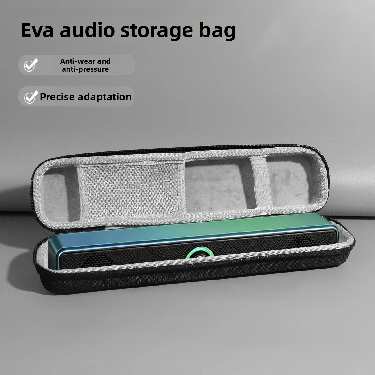 EVA Travel Cas Soundbar stoßfeste Aufbewahrungstasche, langer Bluetooth-Lautsprecher, schützende Tragetasche, Soundbar-Zubehör, tragbar