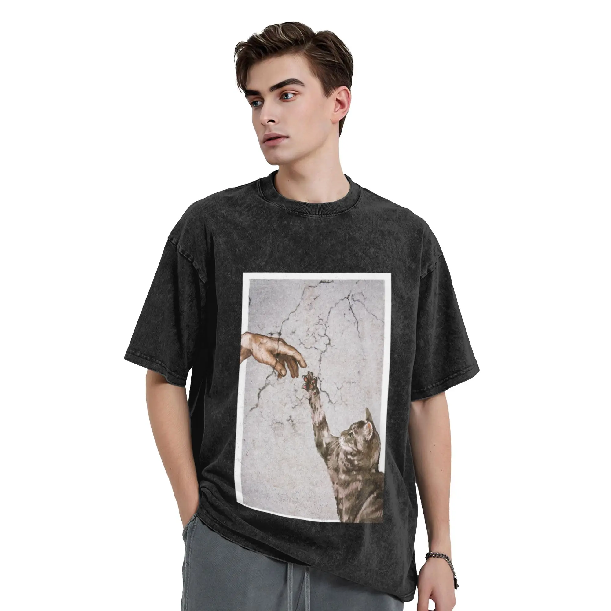 When Adam created the domesticated cat  Unique Cool A Vintage Oversized Cotton Unisex T-Shirts