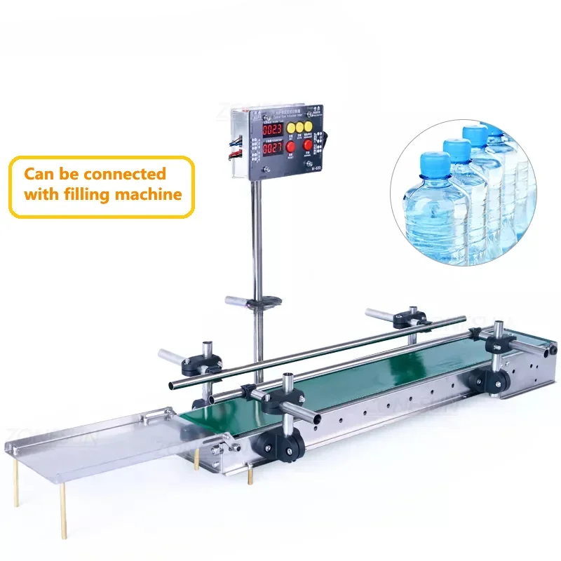 Sıvı Dolum için 1200mm Otomatik Su Geçirmez Konveyör Bant Fiber Optik Sensör Küçük Dijital Kontrol Kemeri