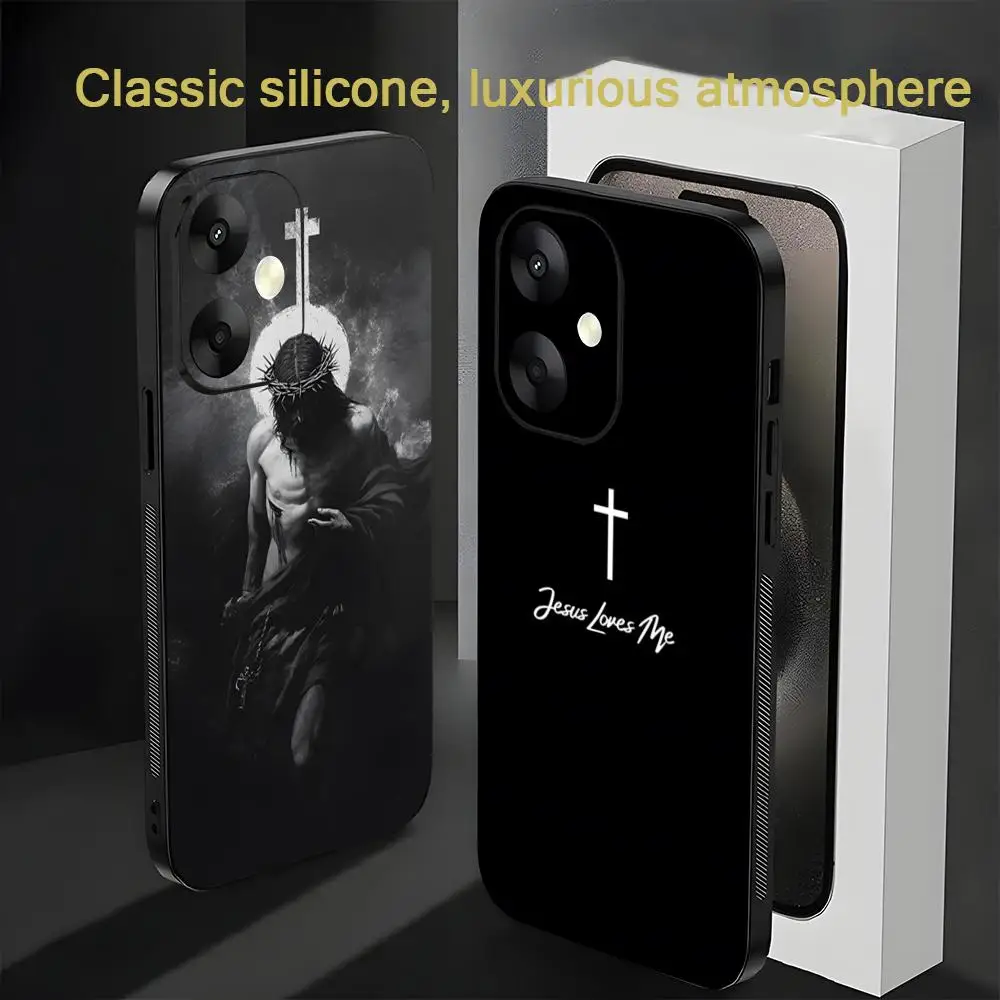 Popular Jesus Christ Art Phone Case For Xiaomi Redmi 14C 13C 12C Note14 13 12 11 10 Pro Plus S Soft Black Phone Cover