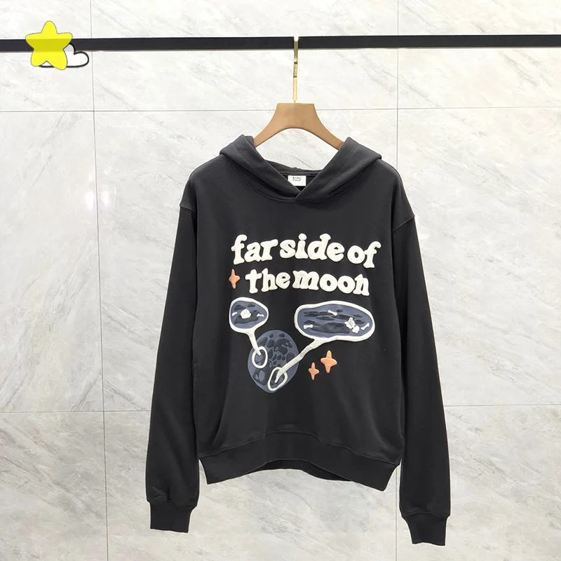 남녀공용 하이 스트리트 코튼 풀오버, 클래식 폼, 그래픽 인쇄 후드, 최고 품질