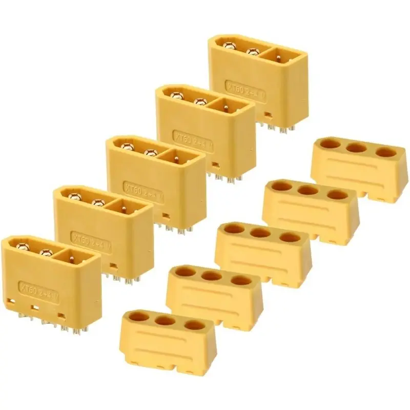 [Great Sell】 5Pcs Amass XT60 (2+4) Male Female Plug RC Battery Connector Model Accessories
