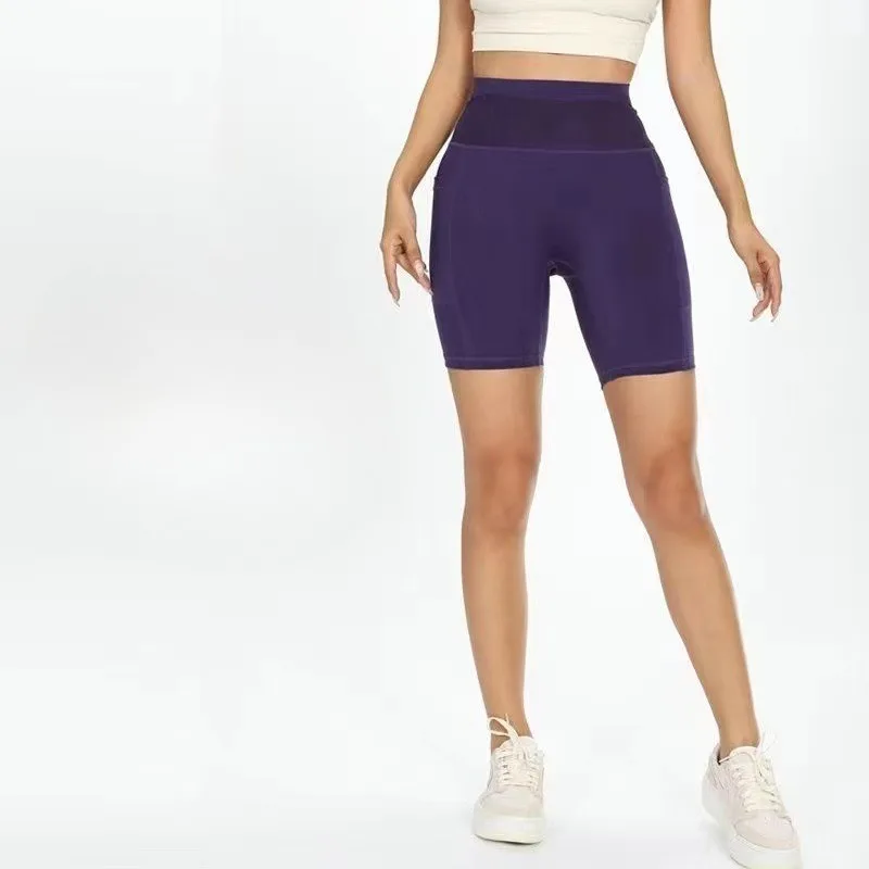 

Unisex Marathon Running Shorts, 6 Pockets 4" Quick Dry Shorts, Compression Pants with Waist Pack for Fitness & Cycling