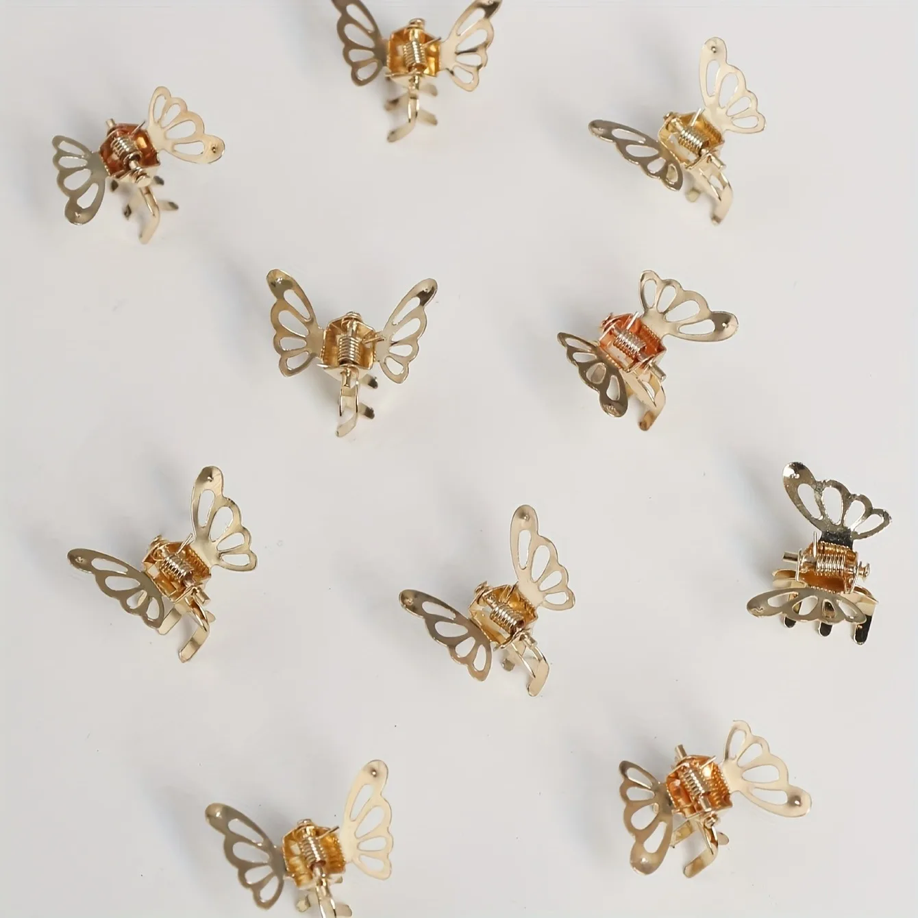 10 pçs mini oco para fora borboleta design doce grampo de cabelo retro franja clipe fixo decoração agarrar cabelo para mulheres e meninas