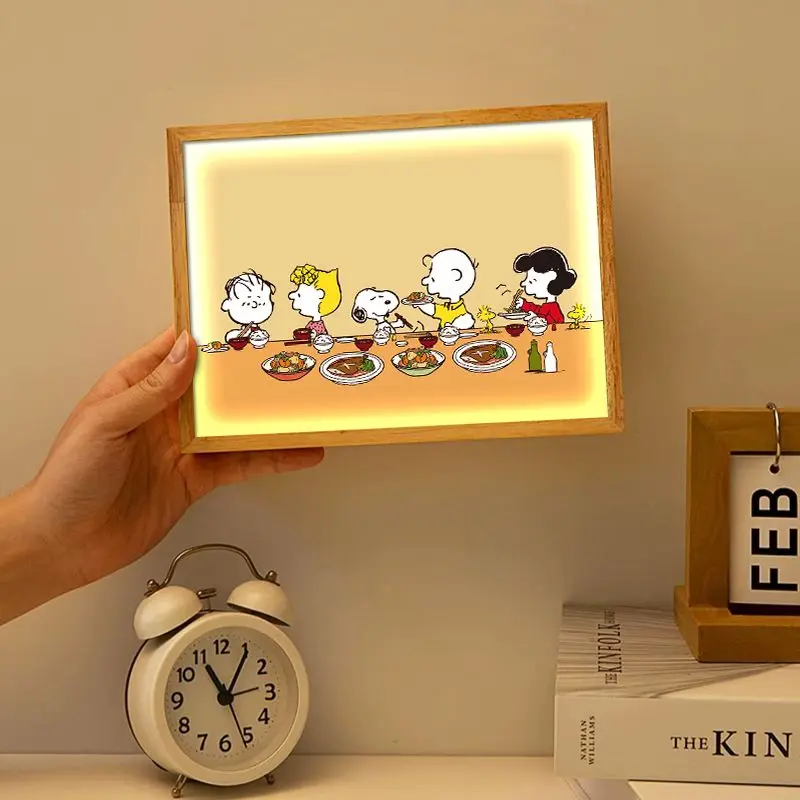 

Милый световой постер с изображением Снупи, креативное украшение для дома, настольный декор, ночник для спальни, подарок для создания атмосферы.